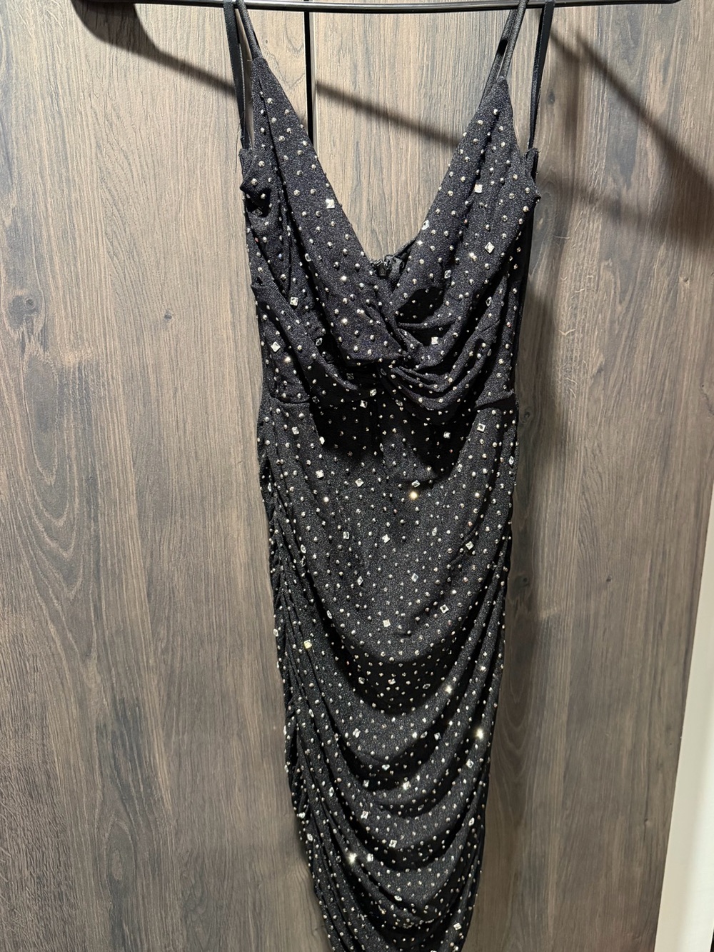 Mini beaded black dress